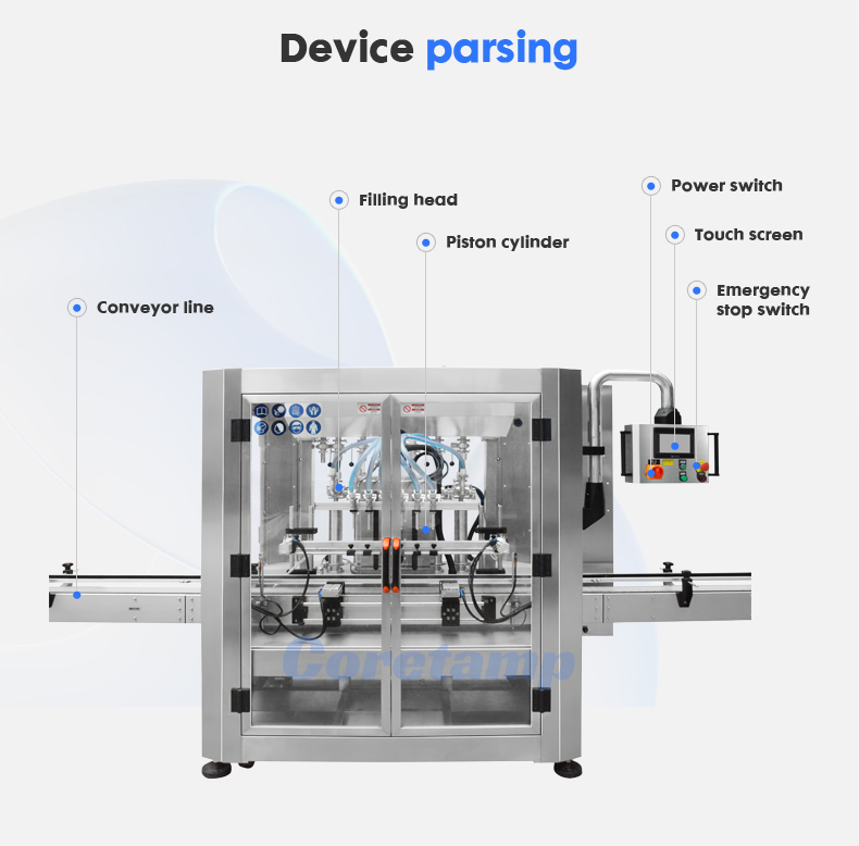 Multiple Head Soap Shampoo Piston Bottle High Viscosity Liquid Filling Machine